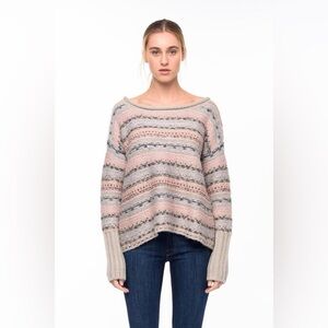 JOHN + JENN Oversized Hugo Sweater - Pink/Gray